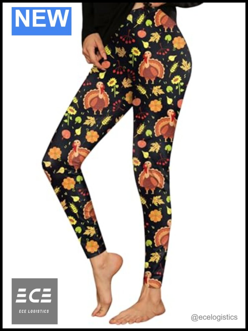 Thanksgiving Turkey Graphic Leggings Women's Skinny Soft Stretch Party